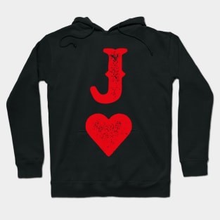 Jack of Hearts Blackjack Cards Poker 21 Q Couple Matching Hoodie